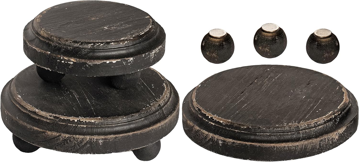 Felt Riser Kit Black Rustic Wooden Mini Risers with Removable Feet - Set of 3 – Felt ...