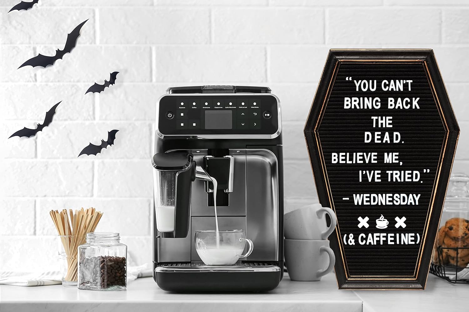 Halloween Letter Board Characters - Spooky Signs For Coffin Letter Board - Gothic Decor Icons, 120 Pcs Felt Message Board Accessories For Home Office Halloween Supplies & Signs